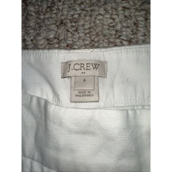 Womens J Crew White Linen Scalloped Shorts Size 6 Inseam 3.5 EUC - Picture 3 of 5